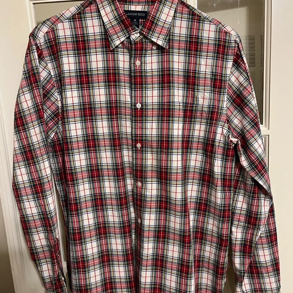 Lands End mens button up, multi color